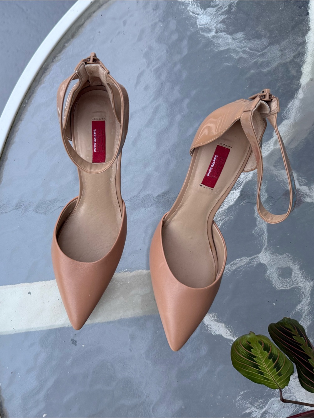 Red by Saks Fifth Avenue  Neutral Ankle Pumps - No Flaws - Stilleto Heel